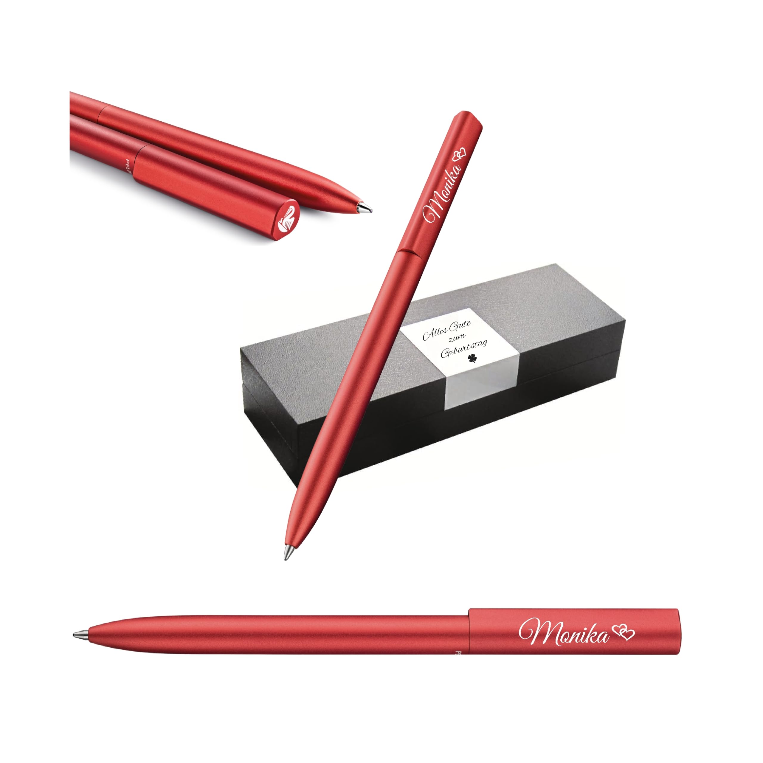 Pelikan Bolígrafo Ineo® Elements K6 con grabado de regalo, bolígrafos únicos con nombre, regalos personalizados para Navidad, bolígrafo personalizado (rojo fuego)