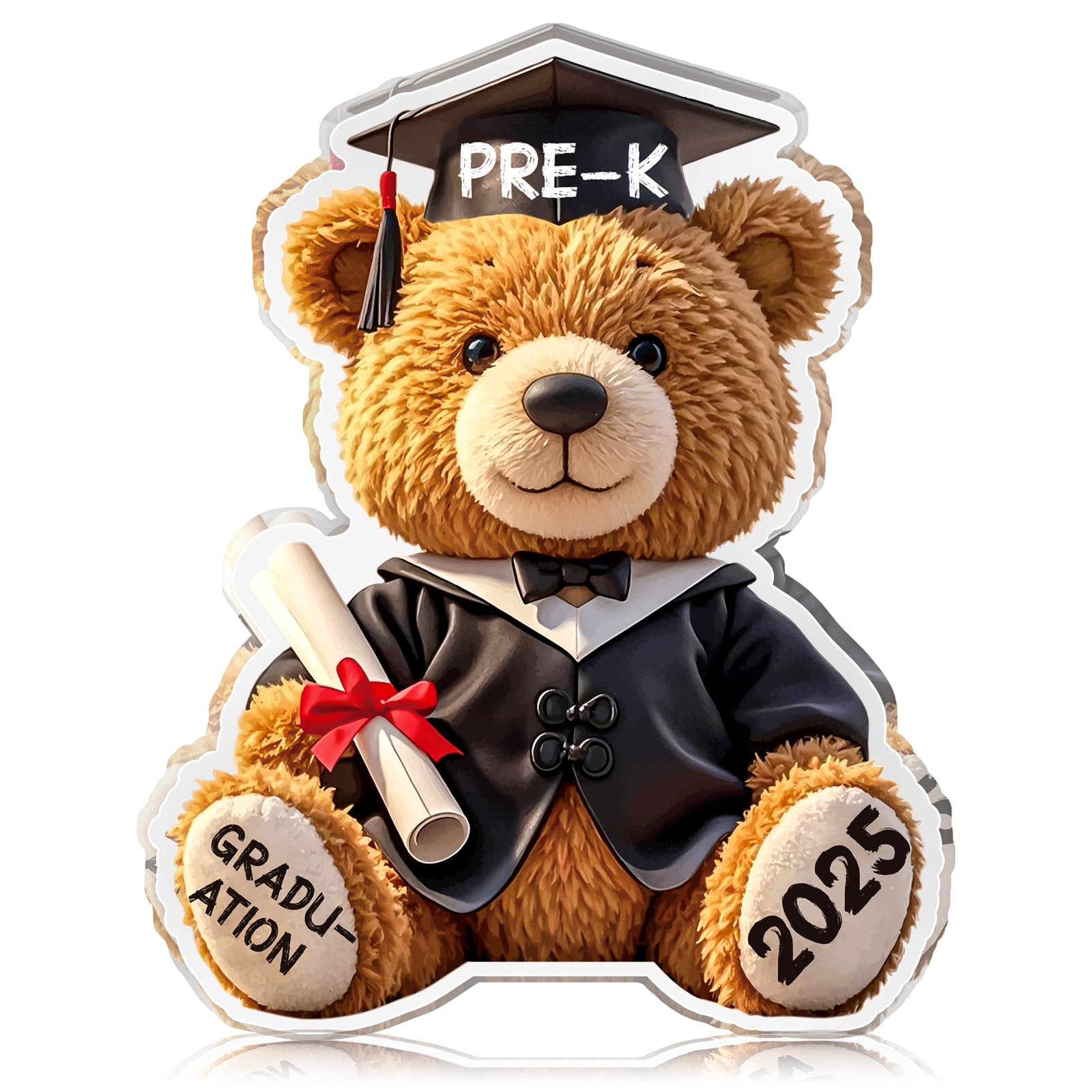 BIZIBAFF Pre K Graduation Gifts for Kids - 2025 Best Prek Graduation Gifts for Boys Girls Acrylic Teddy Bear Keepsake Graduation Gifts for Preschool