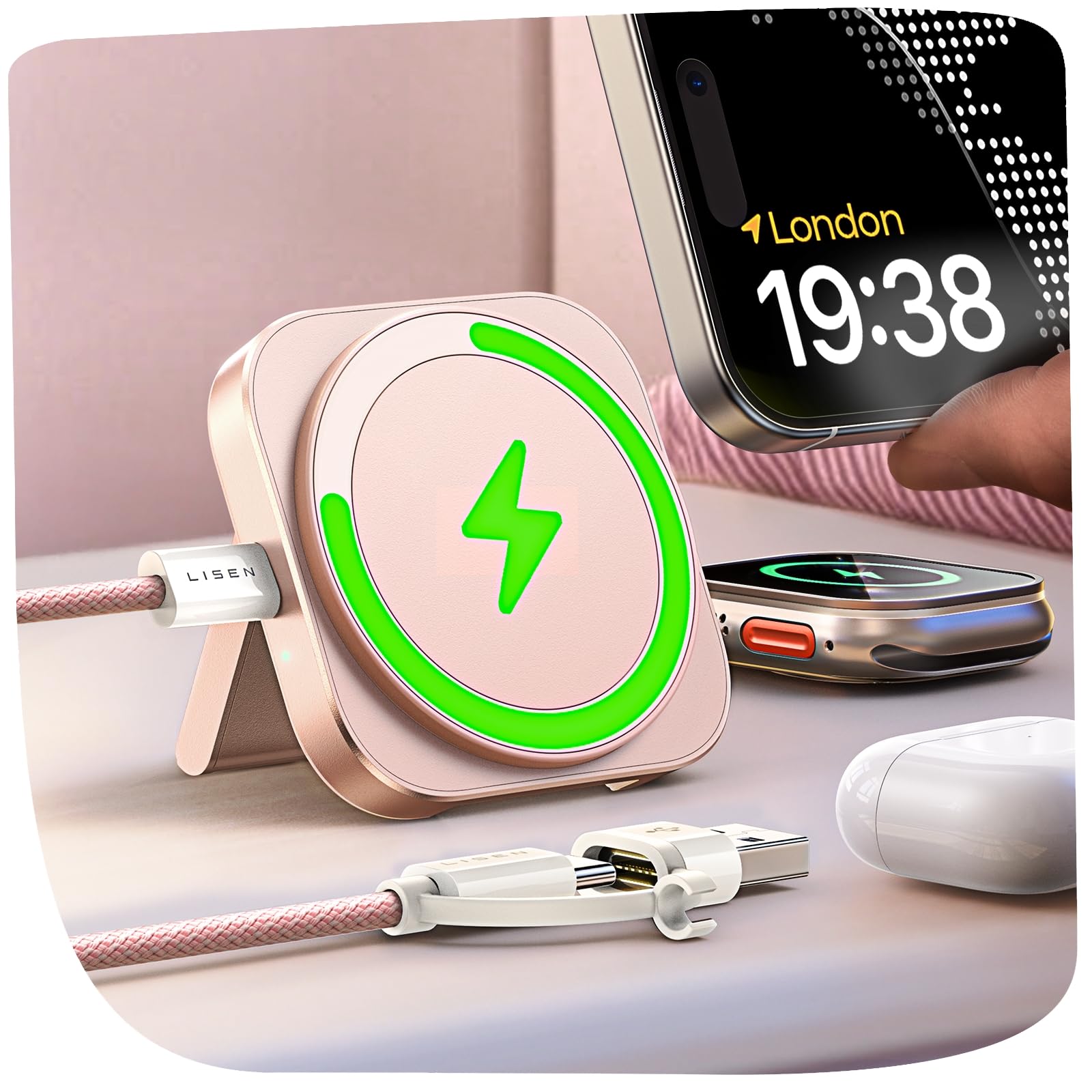 Amazon.co.jp: LISEN Magsafe充電器 業界極小サイズ マグセーフ充電器