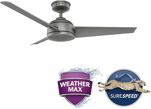 Miniatura 2 de Hunter Fan Company 59608 Trimaran - Ventilador de techo, 52, acabado plateado mate