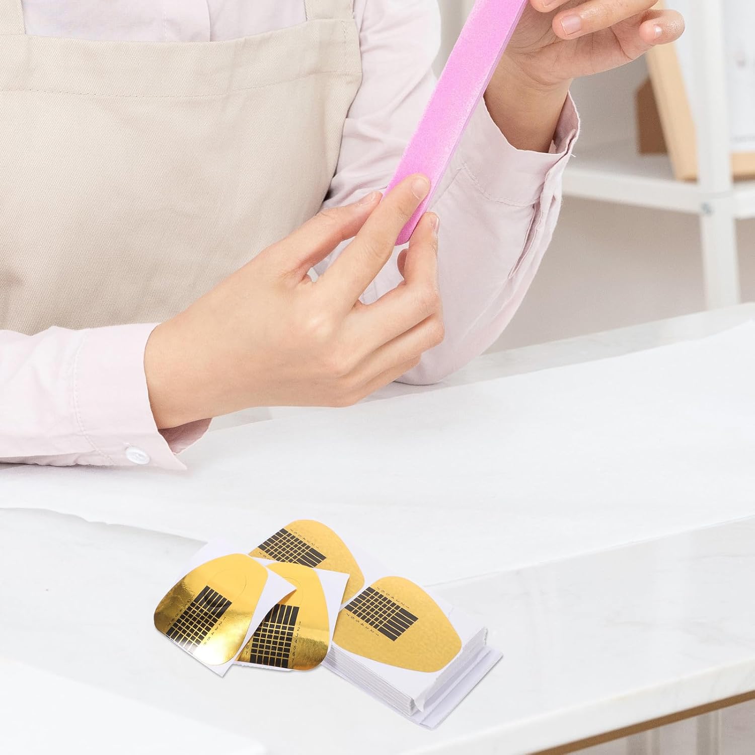 Horseshoe Shaped Nail Forms Paper Extension Guide Stickers