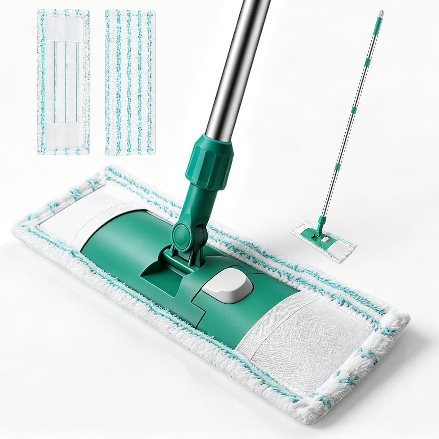 Microfiber Mops for Floor Cleaning Floor Flat Mop for Hardwood Green