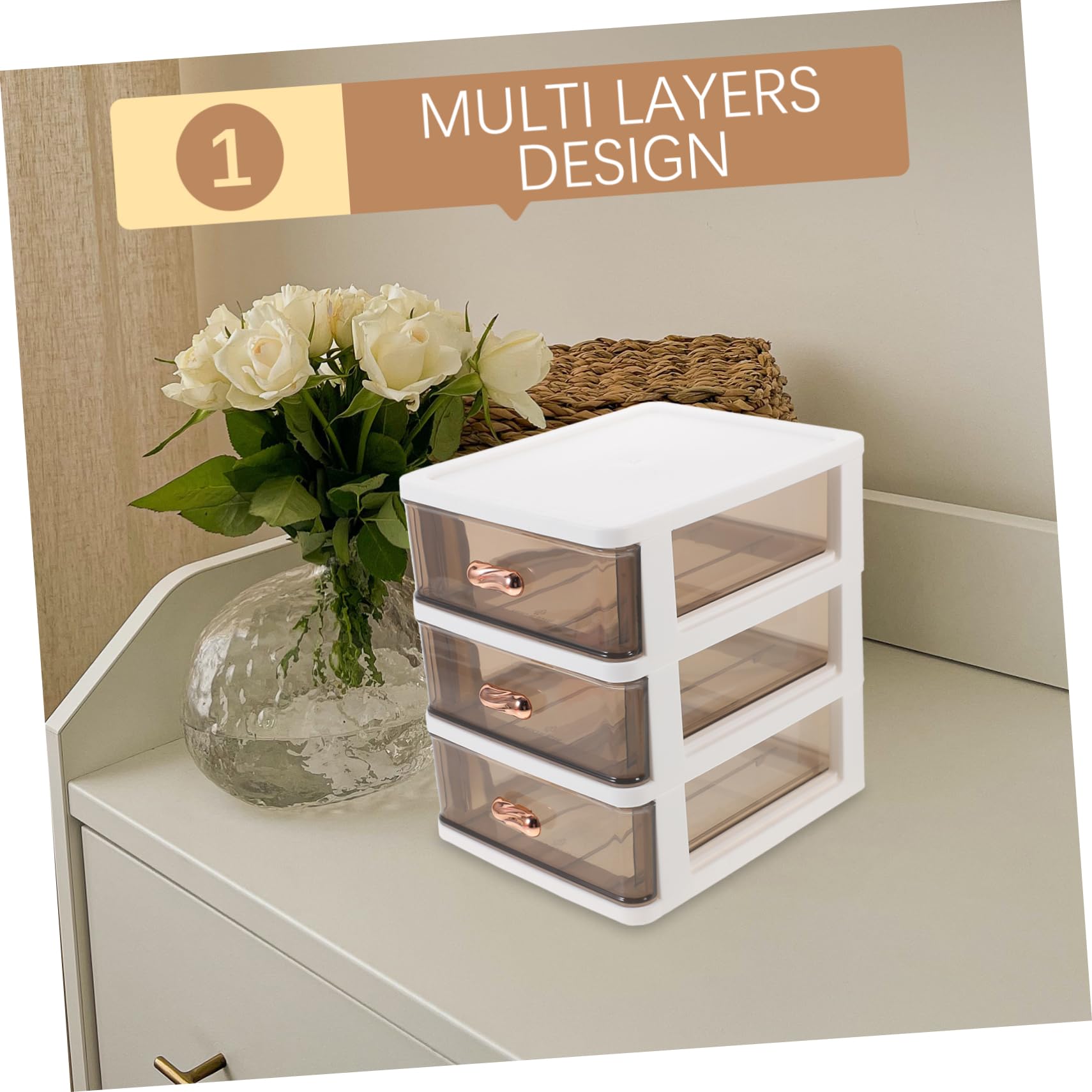 SHINEOFI 3pezzi Organizer Per Contenitore Multiuso Per Scrivania Con Scomparti Per Ufficio Cucina e Camera Da Letto Organizer Resistente e Pratico Per Documenti e Cosmetici