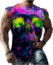 domirica Graphic Tank Tops Men Skull Printed Sleeveless Summer Oversized Loose Gym Workout Breathable Sportswear