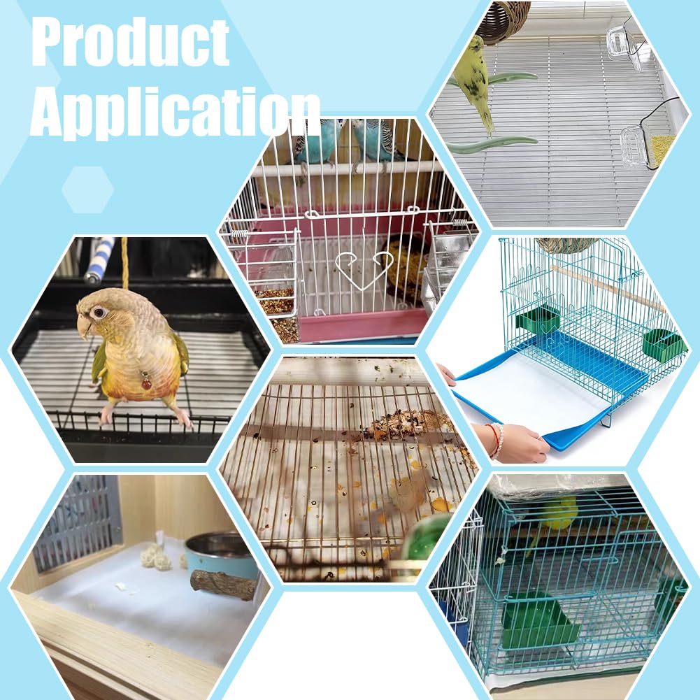 PH PandaHall 200 hojas de papel no tejido para jaula de periquitos, papel precortado, absorbente, tapete de cojín blanco para jaula de pájaros para mascotas, animales, pájaros, loros, accesorios, 34 x