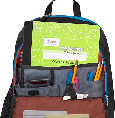 Miniatura 4 de Mead Cuaderno de composición, paquete de 6, papel rayado universitario, 7-12 x 9-34 pulgadas, 100 hojas por libro de compensación, colores surtidos