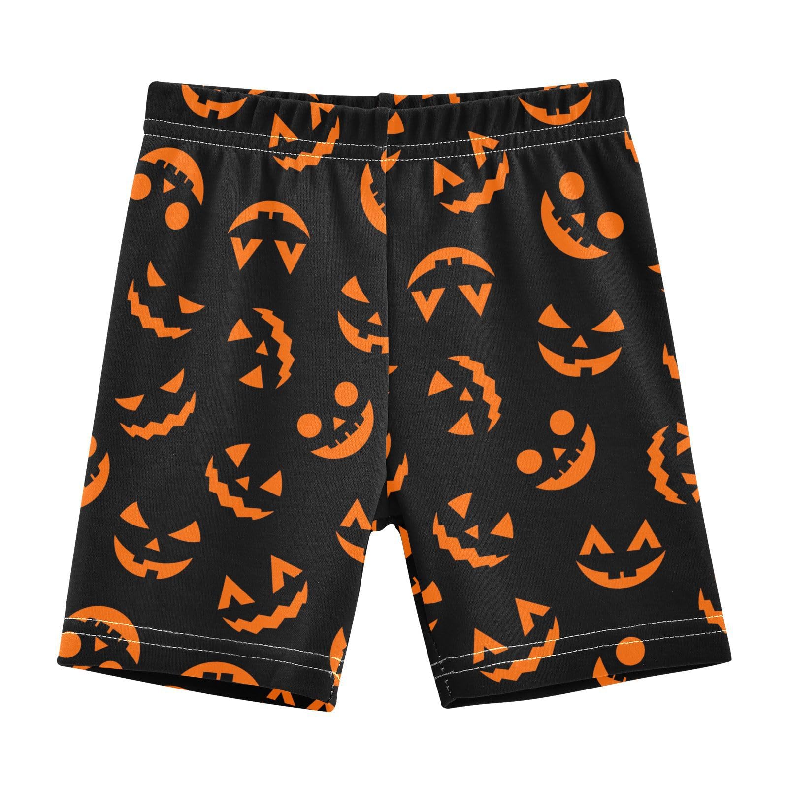 JHKKU Girls Halloween Pumpkin Shorts Cotton Cartwheel Bike Kids Biker Under Dress Dance Short Girl Clothes 8Y
