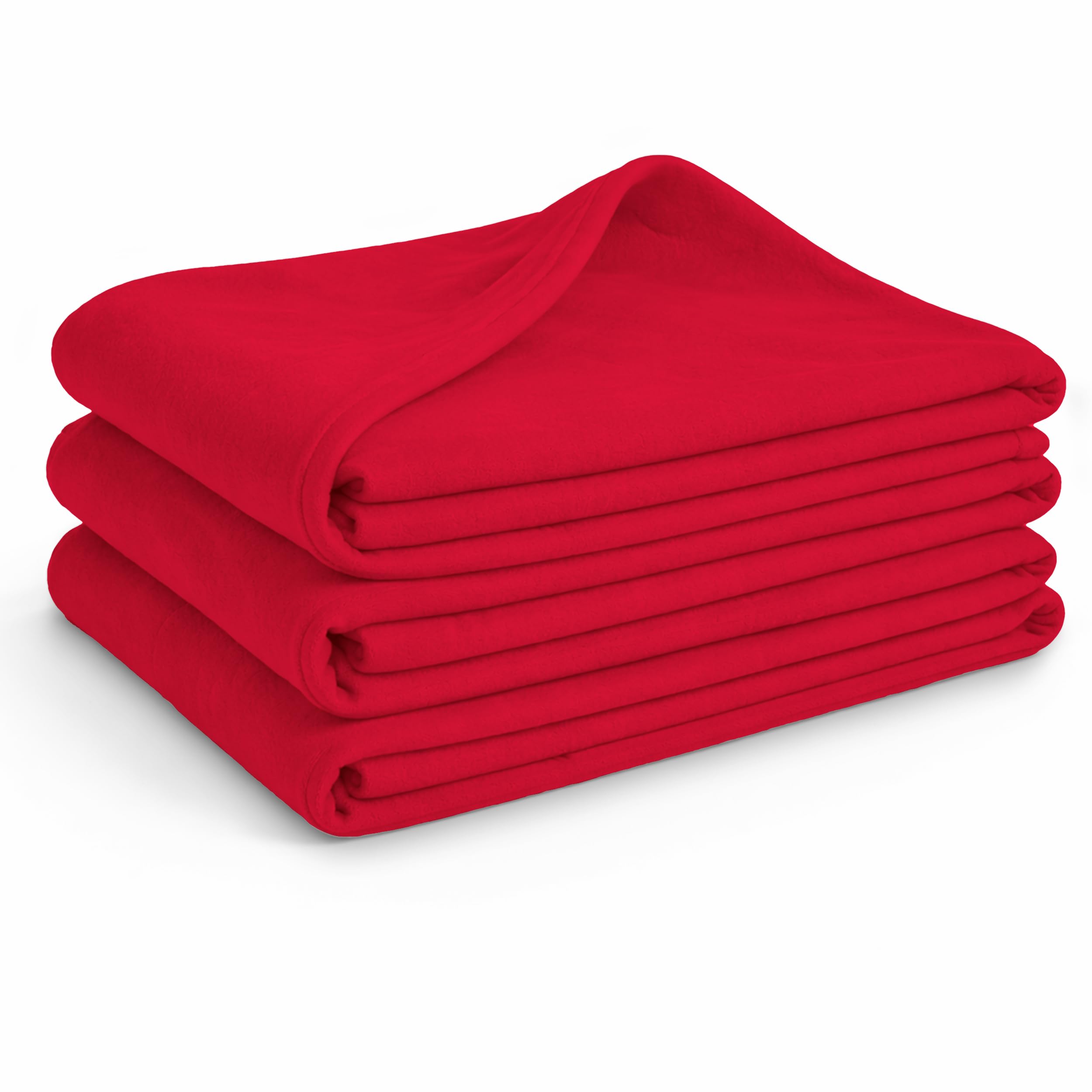 Couvertures polaires Glart G3R rouge 130x160 cm lot de 3