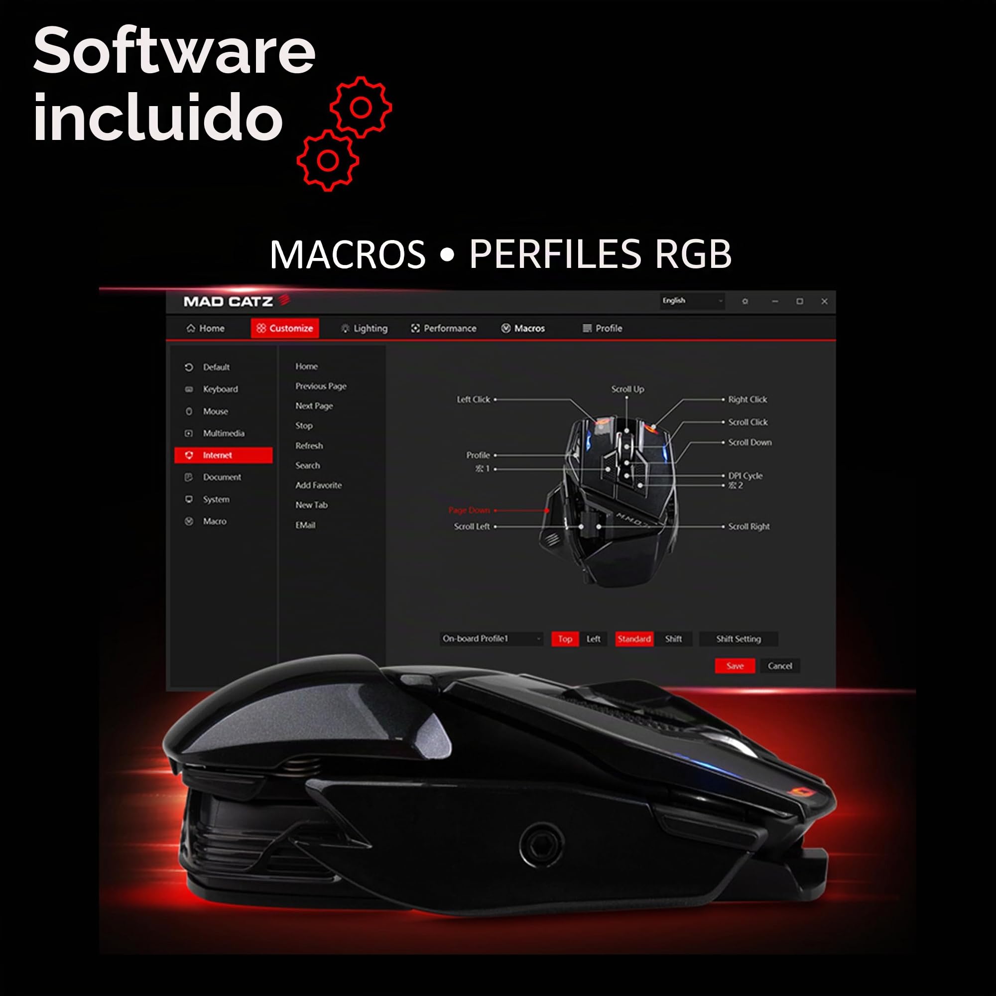 MadCatz M.M.O. 7+ Black Wireless Gaming Mouse