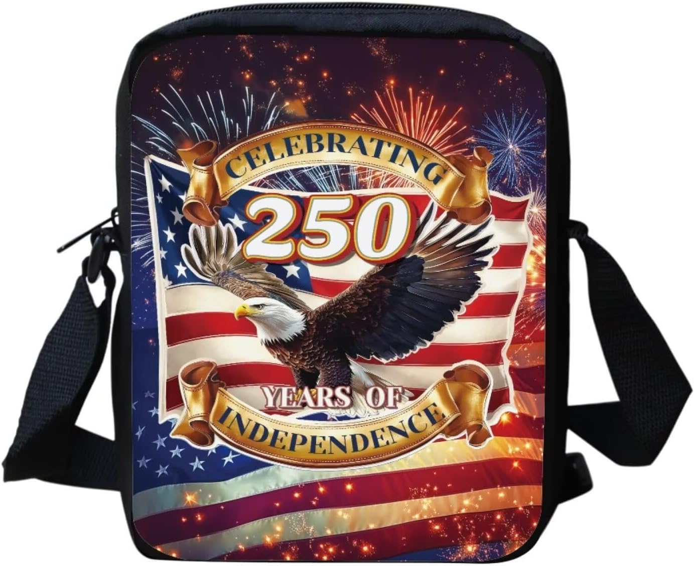 COEQINE Small Purses for Women Trendy Cellphone Bag Eagle 250th Anniversary Navy Themed Purses For Women Crossbody Handbags with Wide Strap Hobo Daypack For 4th of July Holiday Party
