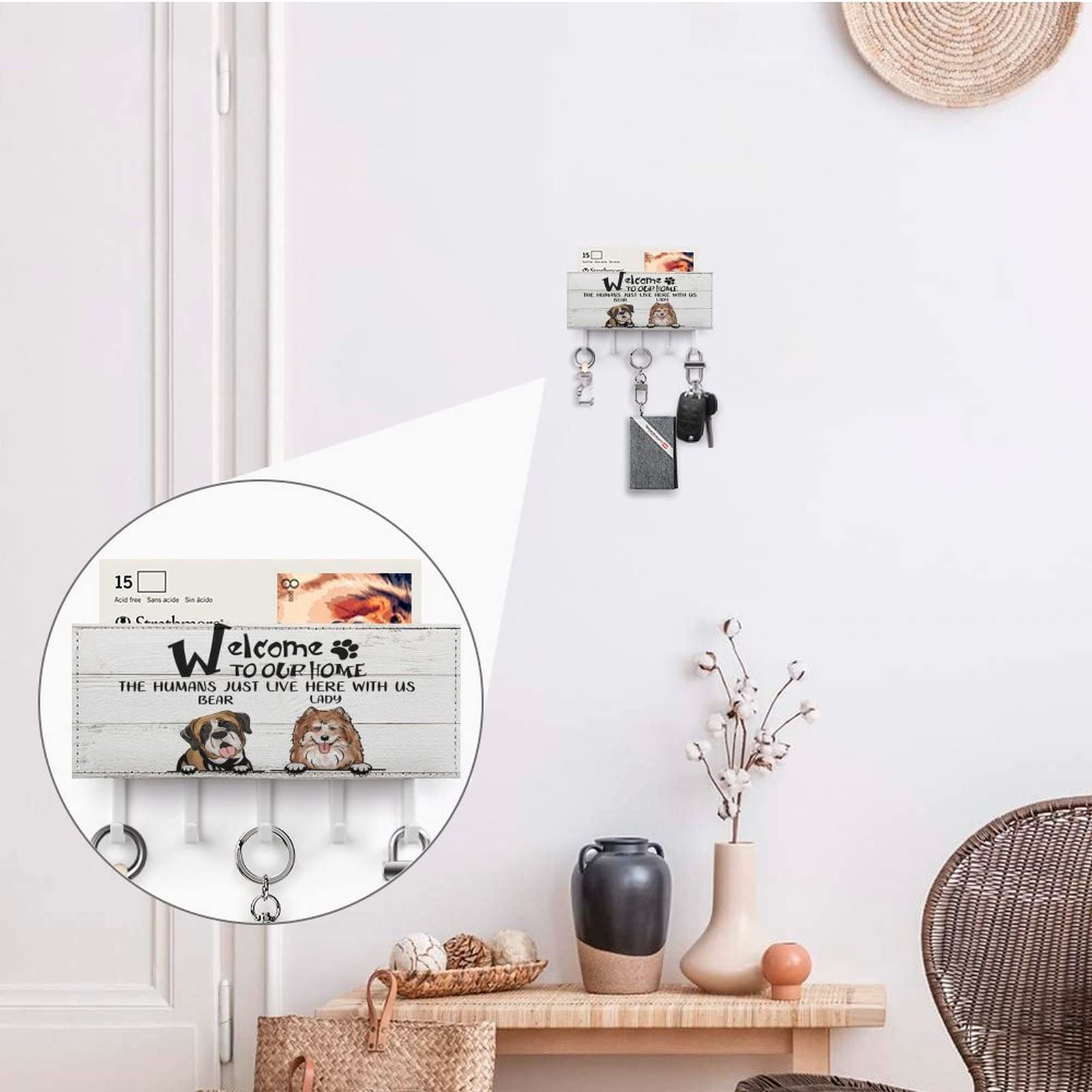 Crochet Mural Autocollant En Forme De Tête D'oreille, En Forme De Bois De Cerf Pour Porte Sac Cles Decoration Interieur 98160354