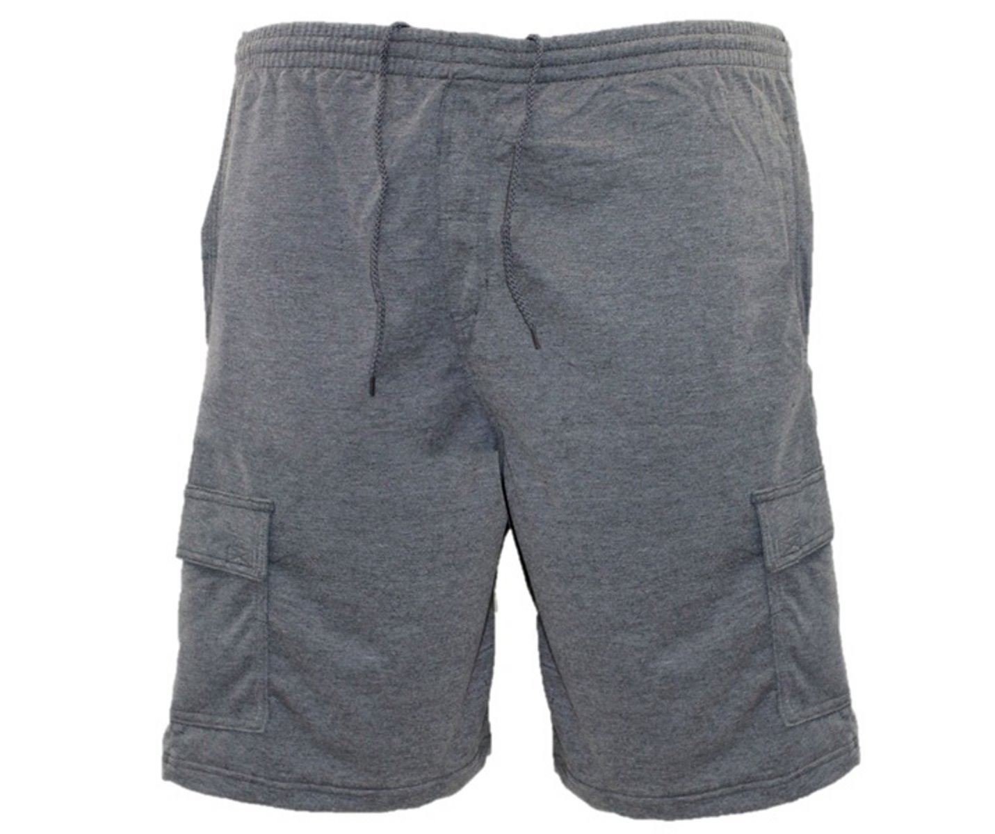 Kam Men's Charcoal Jeanswear Big Size Cotton Terry Jersey Cargo Shorts (300) In In 6XL