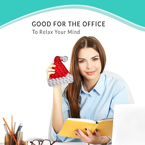 Miniatura 6 de Paquete de 3 juguetes para ansiedad de burbujas de Navidad (árbol, guante, sombrero), regalo sensorial para reventar, ideal para niños, adultos,