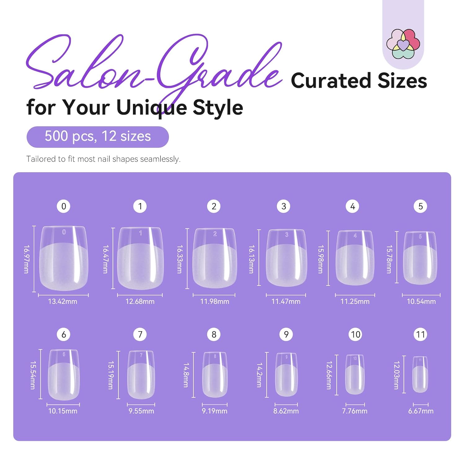 SAVILAND Gel Nail Kit: 500 Pcs Extra Short Square Nail Tips with Drill Kit 30-Day Strong Hold Gel Nail Tips X 12 Sizes Fake Nails with Glue & Nail Lamp For Beginners DIY At Home Nail Kit Gift