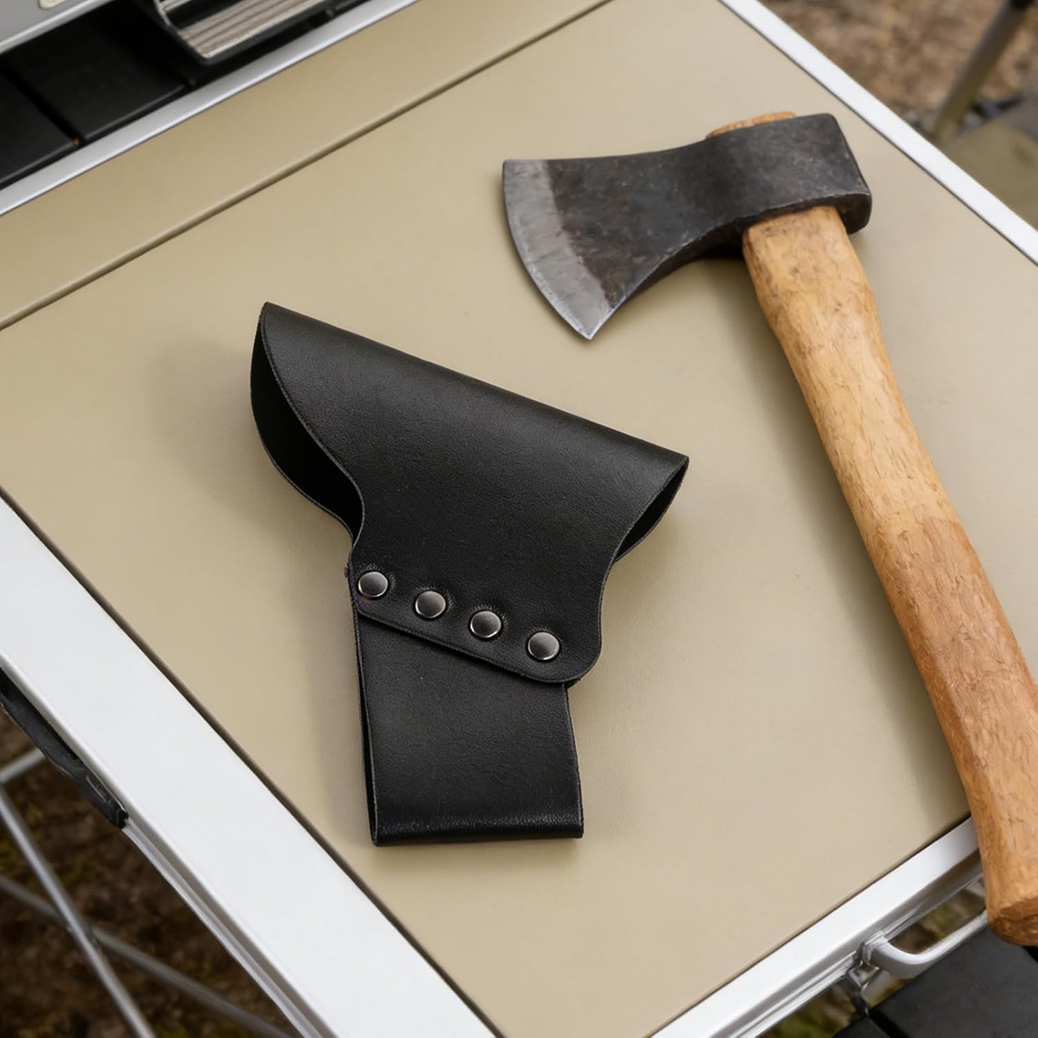 PU Axe Protector for Camping - Portable Hatchet Sheath Hatchet Cover Safety Guard - Faux Leather Axe Cover for Outdoor Camping Hiking