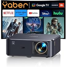 Projector 4K with Android TV 11.0 Sound by JBL Dolby Audio NFC Auto Keystone Correction WiFi6 Bluetooth YABER K2s 1080P Full HD Projector Home Cinema Outdoor 300 Inch Display Video Projector