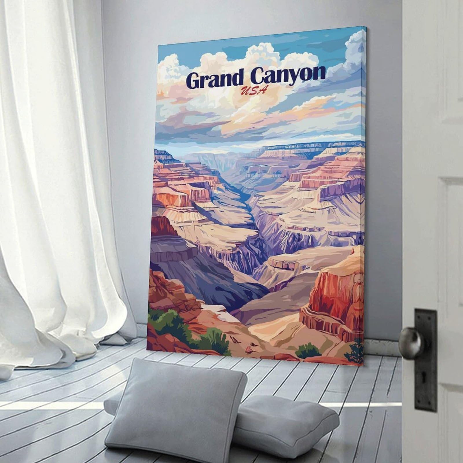 Junmoney Decorative Canvas Print Grand Canyon National Park (2), 20x30inch(50x75cm), for Home Office, Desk Area Or Studio, Home Office Artwork with Decorative Appeal