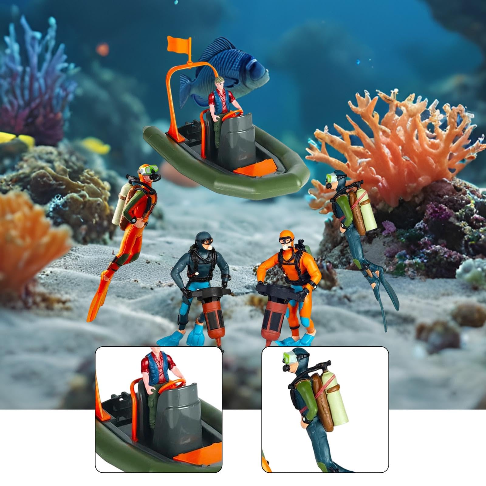 Figurines de Plongeur et de Pilote, Maquettes, Décoration Créative pour Aquariums, Figurines de Plongeurs