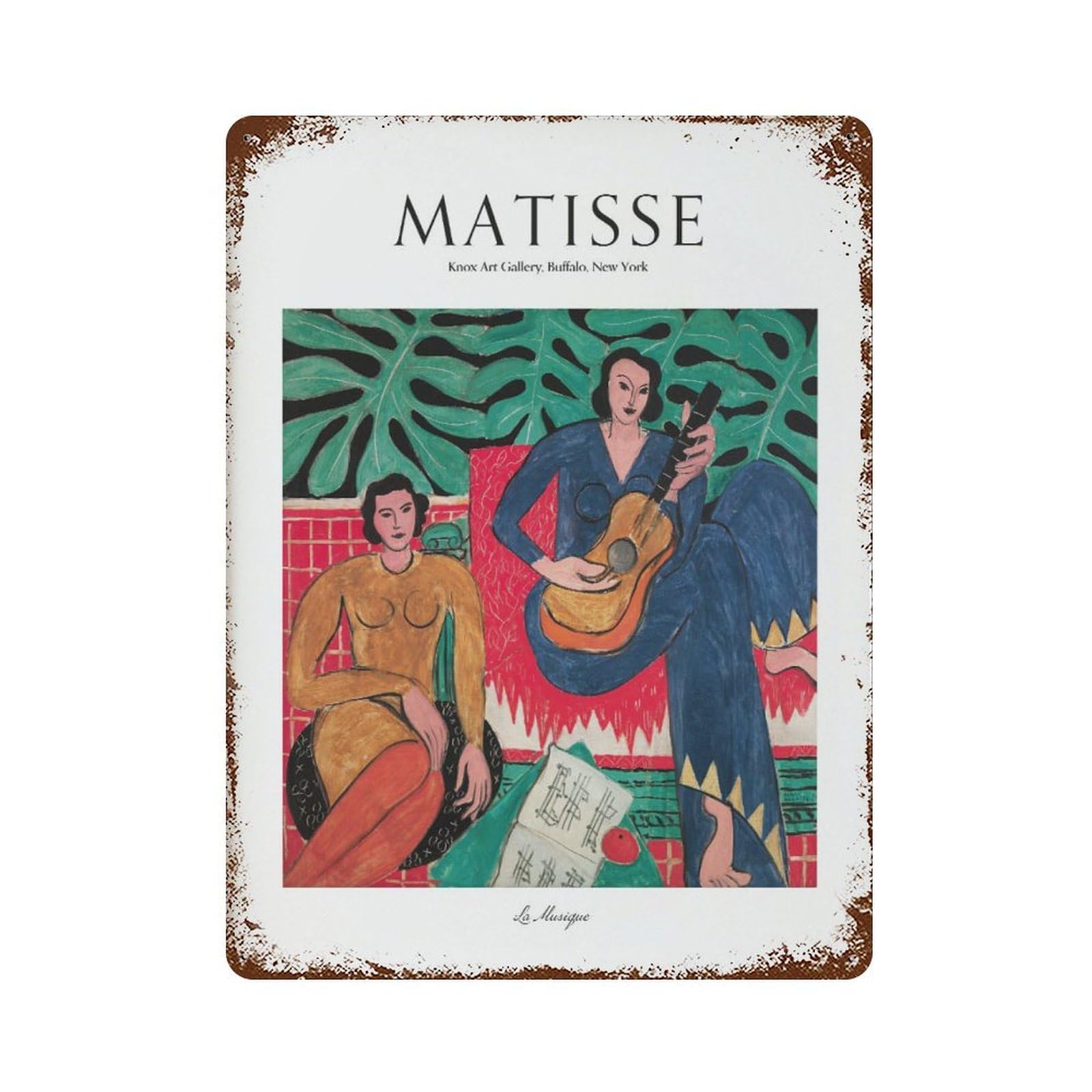 xiaoxiaoshen Matisse La Musique Henri Wall Decor Art Metal Tin Poster Modern Home Decor Art Home Bar Shop Decorations Vintage Sign 40x30cm