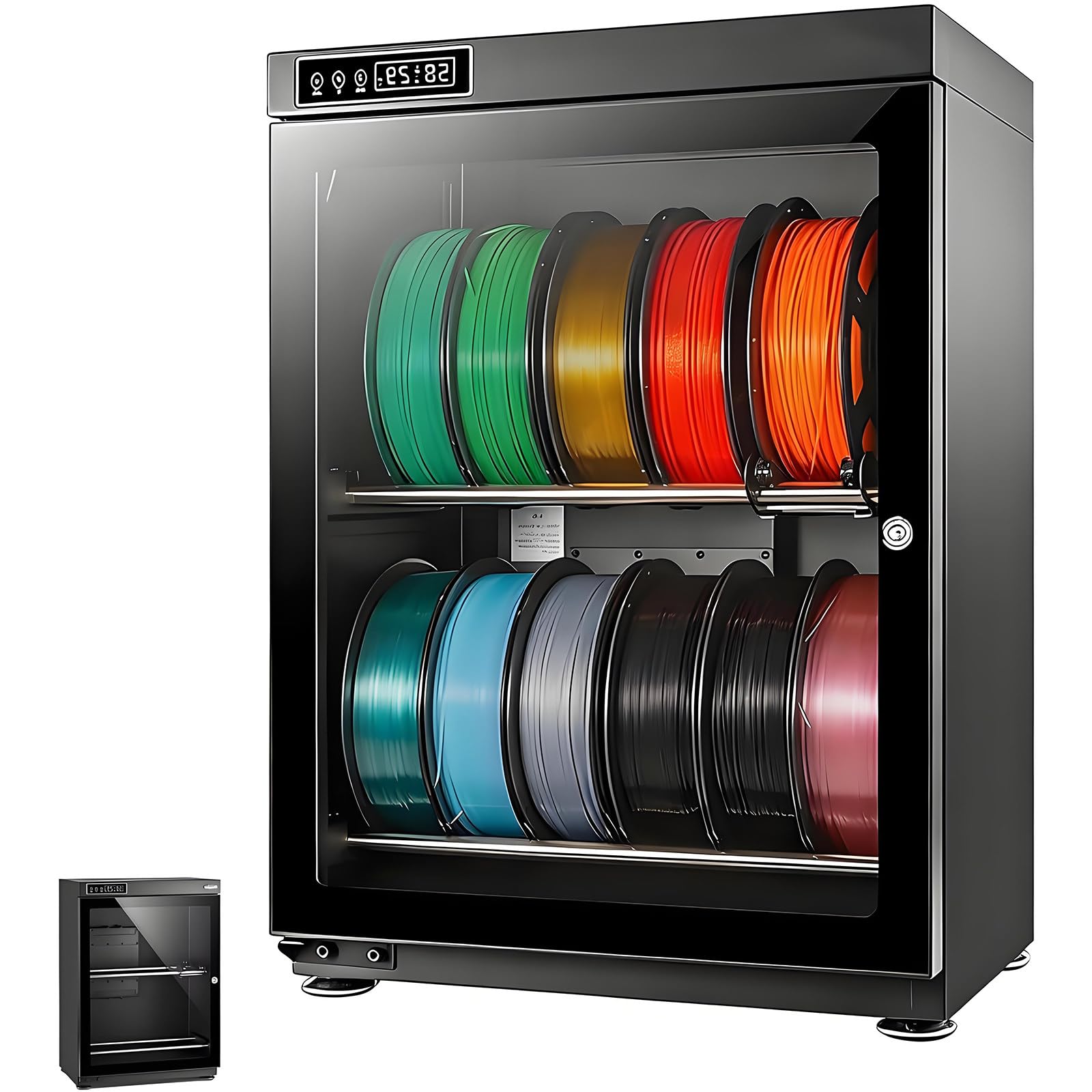 Armoire sèche à filament 3D, boîte de rangement anti-humidité pour 10 à 12 bobines, design scellé en métal, compatibilité universelle avec consommables d'impression 3D