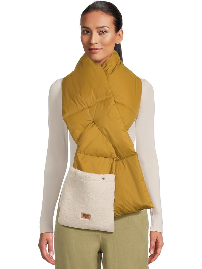 Tan UGG All Weather Fluff Packable Scarf