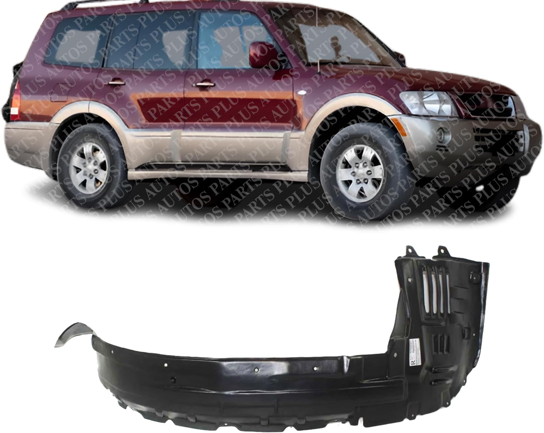AUTOS PARTS PLUS Front Fender Liner Right Passenger Side Direct Replacement Compatible With 2003-2006 Mitsubishi Montero MI1251111 MN133200