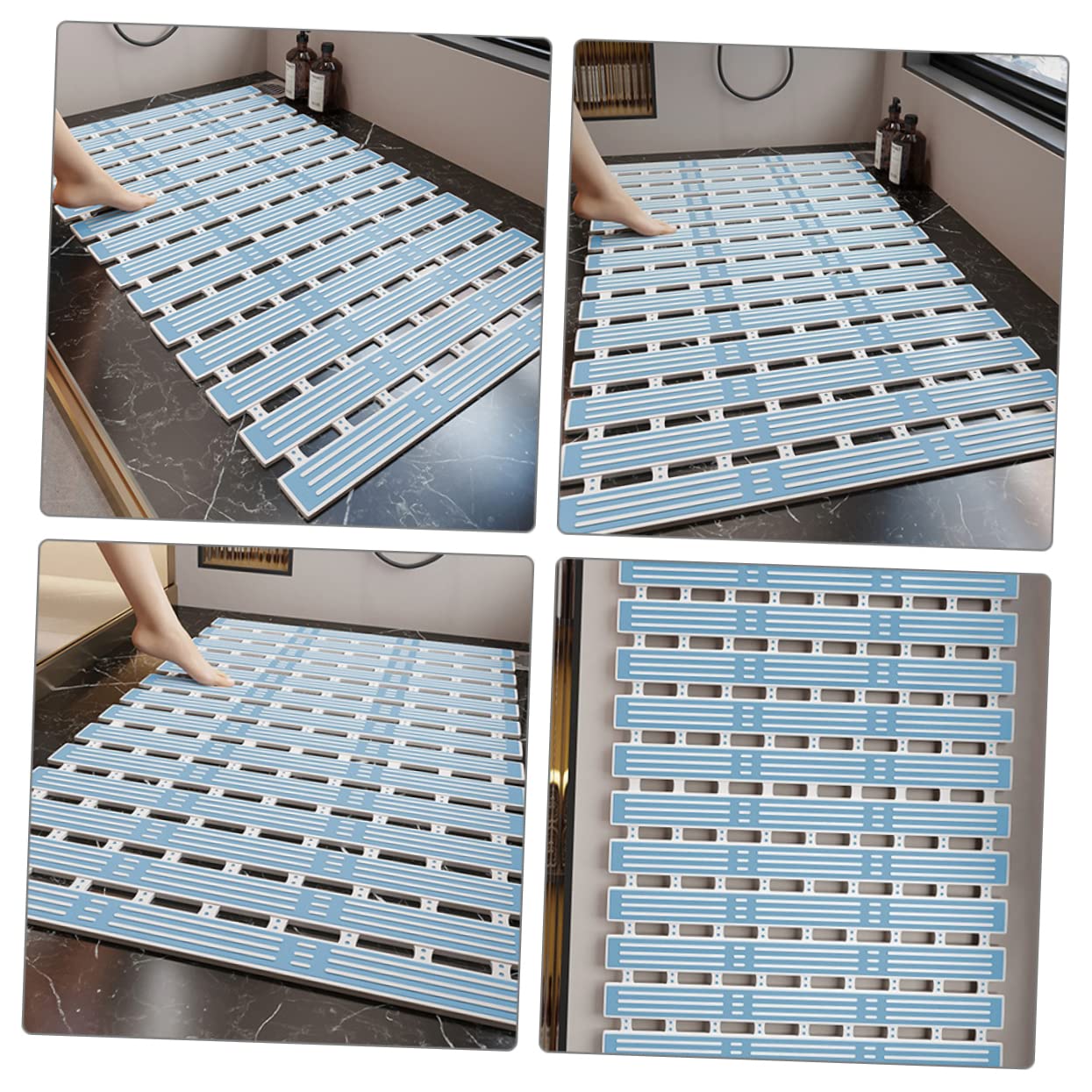 Cabilock Alfombra De Ducha Antideslizante para Suelo De Baño con Diseño De Rayas para Masaje y Seguridad La Bañera o Ducha