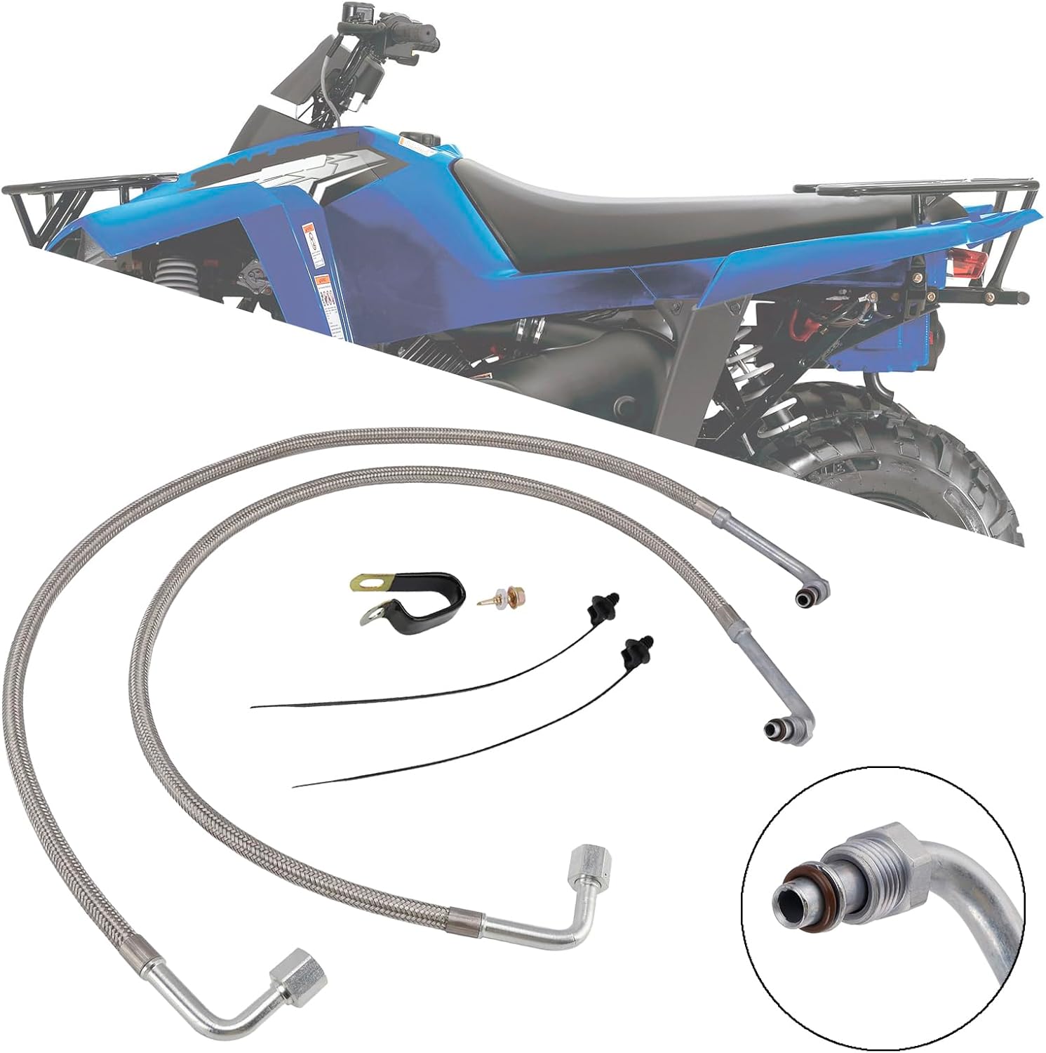 Areyourshop 2 Pcs Oil Cooler Lines Oil Hose For Polaris Trail Boss 330 2003-2008 For Polaris Magnum 330 2X4 2004-2005/4X4 2004-2006 2204030 5412355