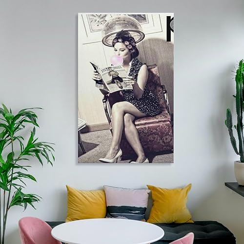 Miniatura 6 de OdiSu Póster retro de peluquería de cabello rizado para mujer, póster de arte de pared para habitación, estética y decoración, póster de arte de