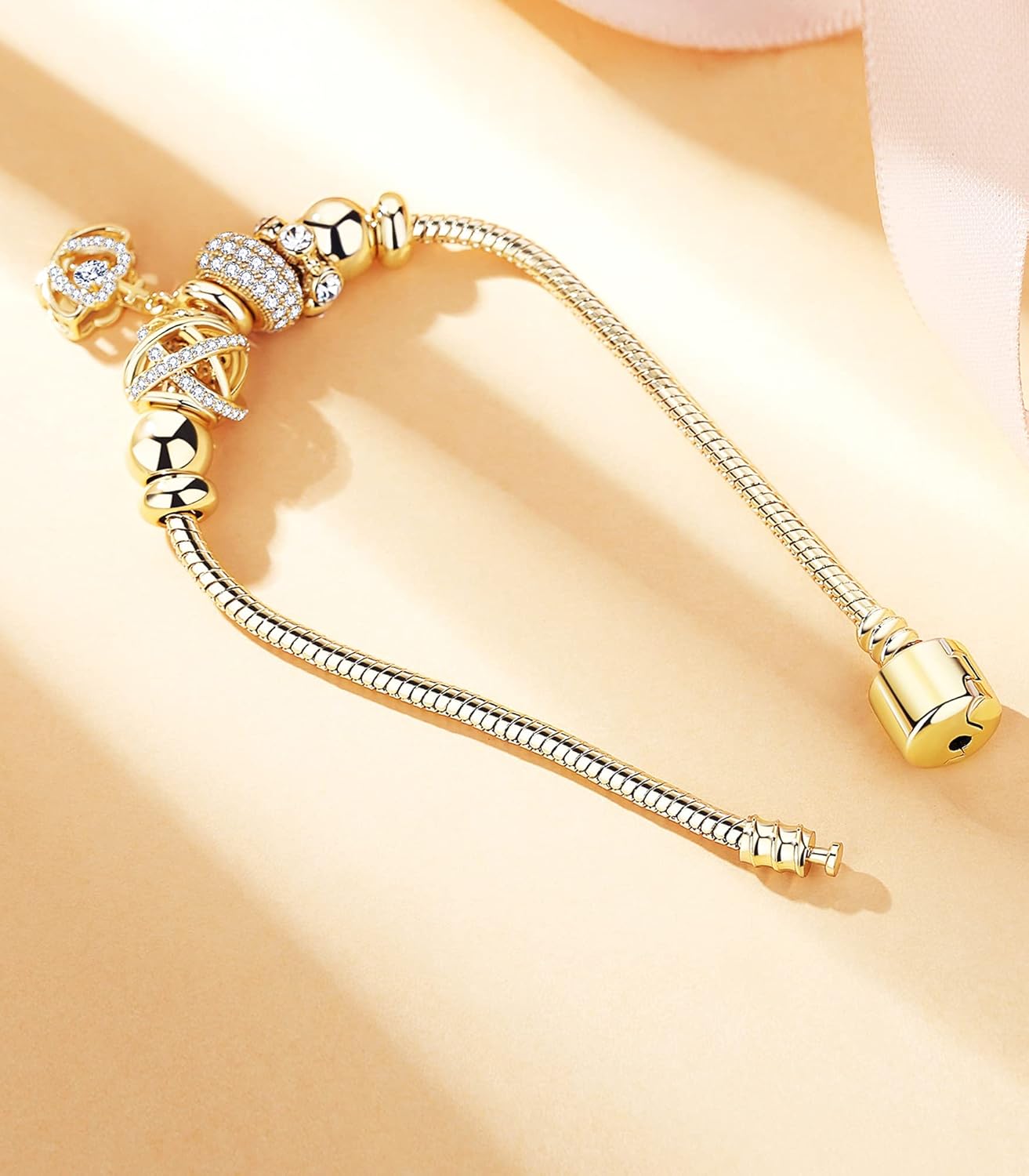 14K Gold Plated Charm Bracelet for Women, Women's Charm Symbol Bracelets, Gifts for Mother's Day, Mom, Her, Wife - Image 6