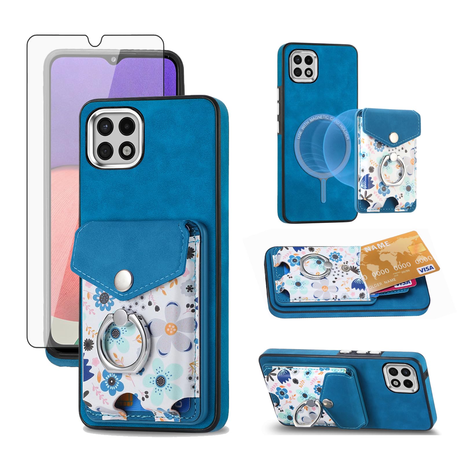 Protège-écran et coque Samsung Galaxy A22 5G avec emplacement cartes - 8