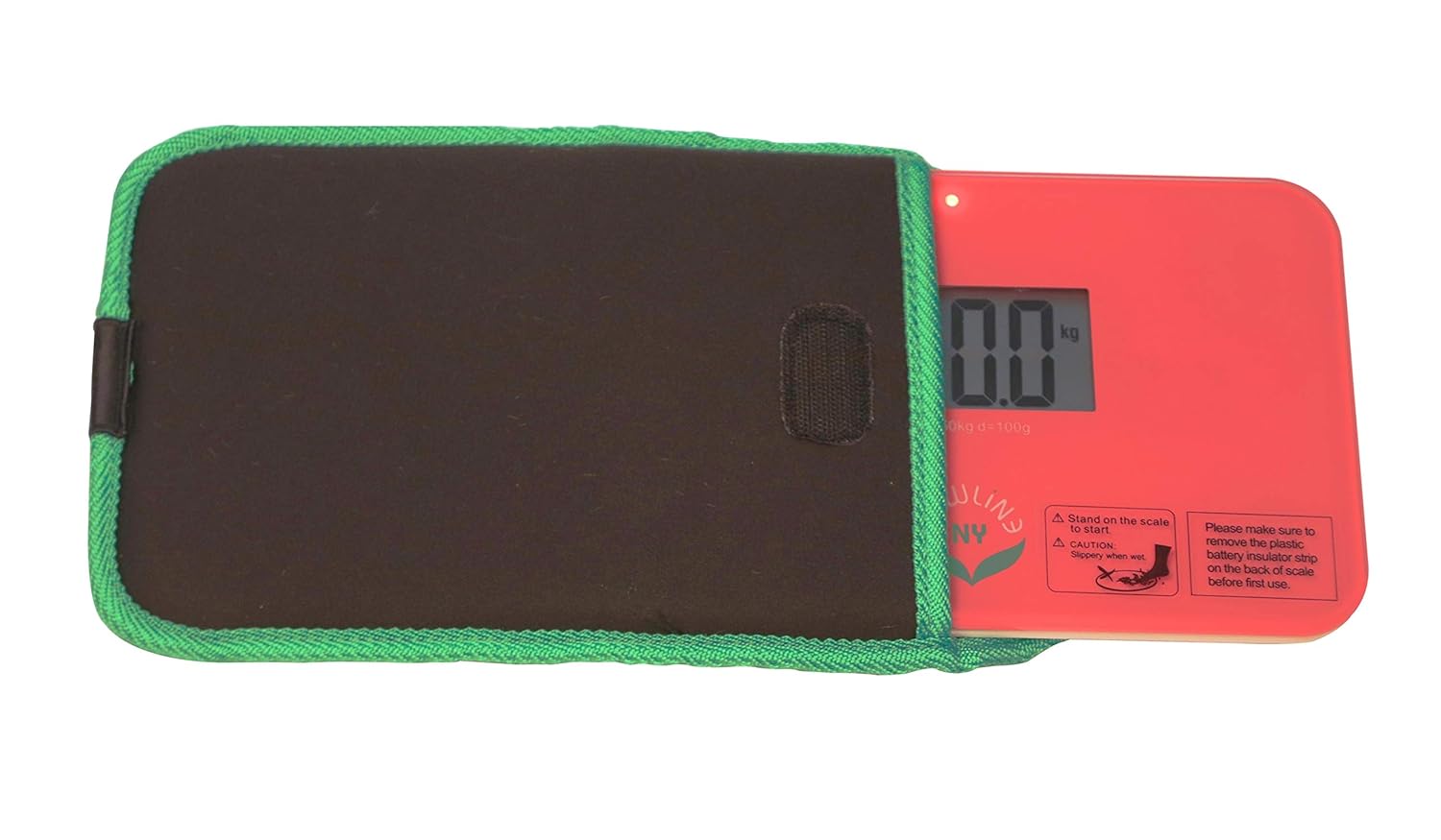 NewlineNY Step-on Super Mini Smallest Travel Bathroom Scale with Protection Sleeve: SBB0638SM-SI(Strawberry Ice)+S001MG