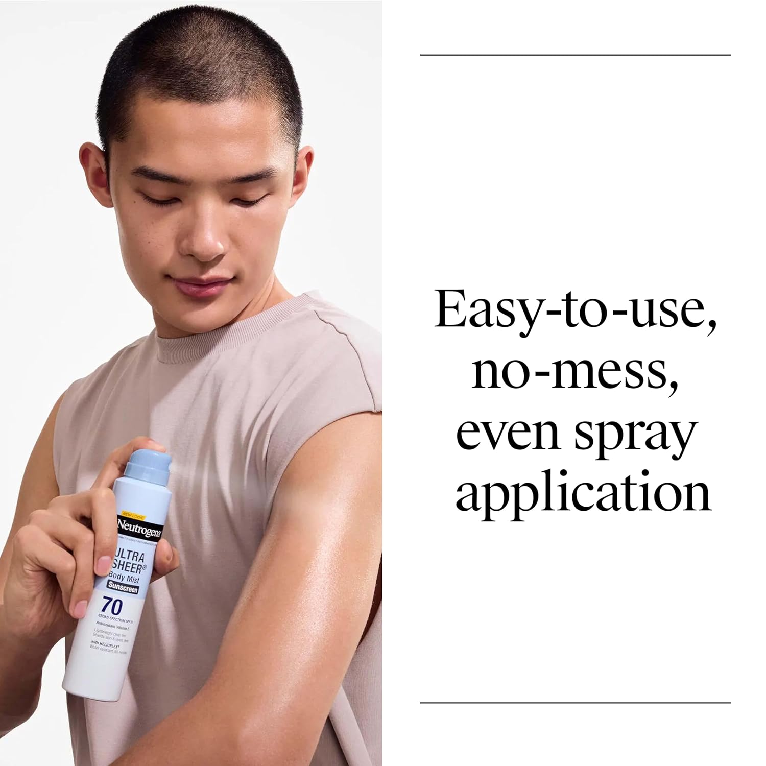 Neutrogena Ultra Sheer Dry Touch Sunscreen Spray SPF 70 Broad Spectrum UVA UVB Protection Lightweight Water Resistant up to 80 Minutes PABA Oxybenzone Free, 3-pack of 5 oz view 8