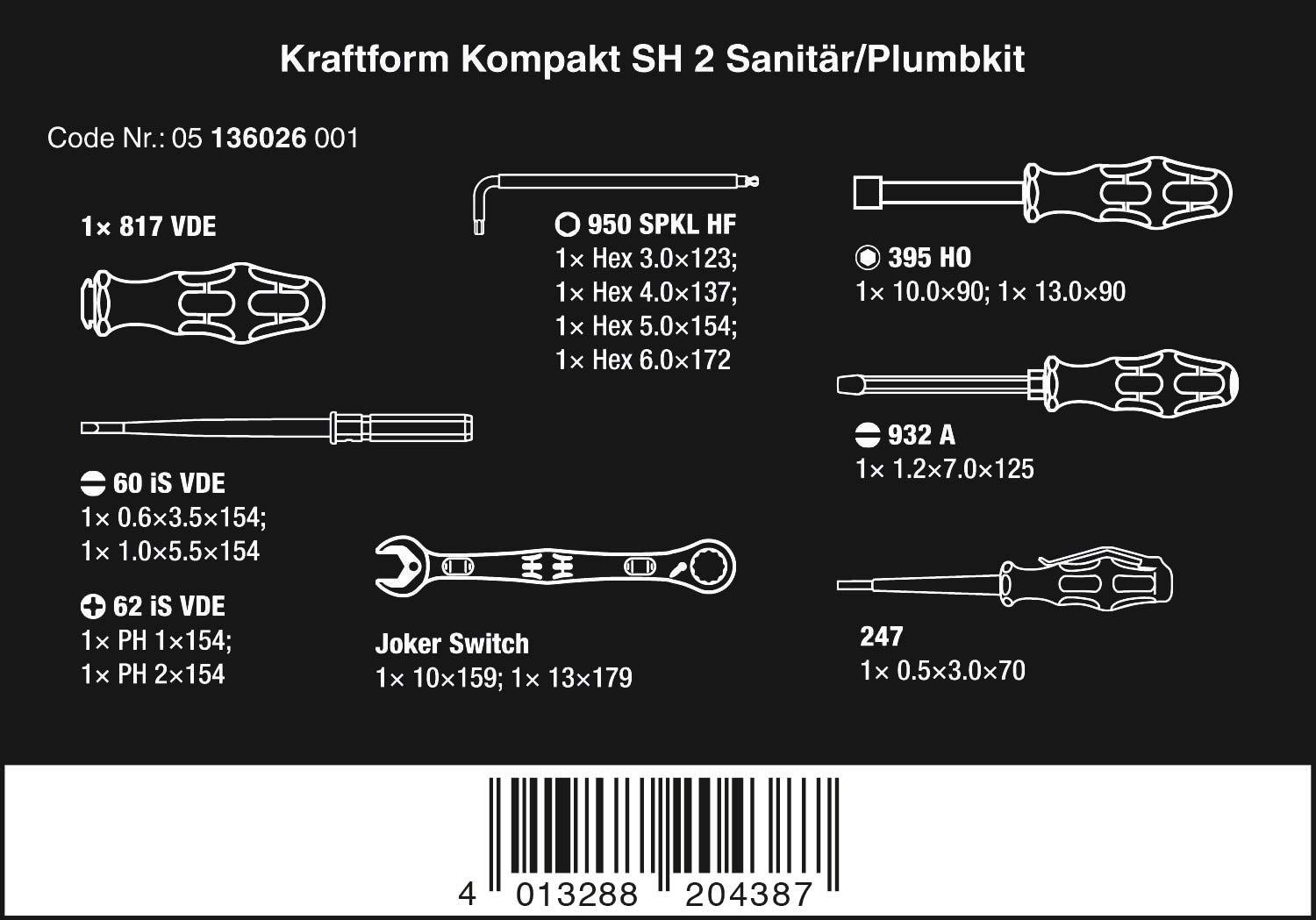 メンテナンス wera tool finder Conjunto Kraftform Tool Finder 2 Wera 13 Peças : Amazon.com.br: Casa