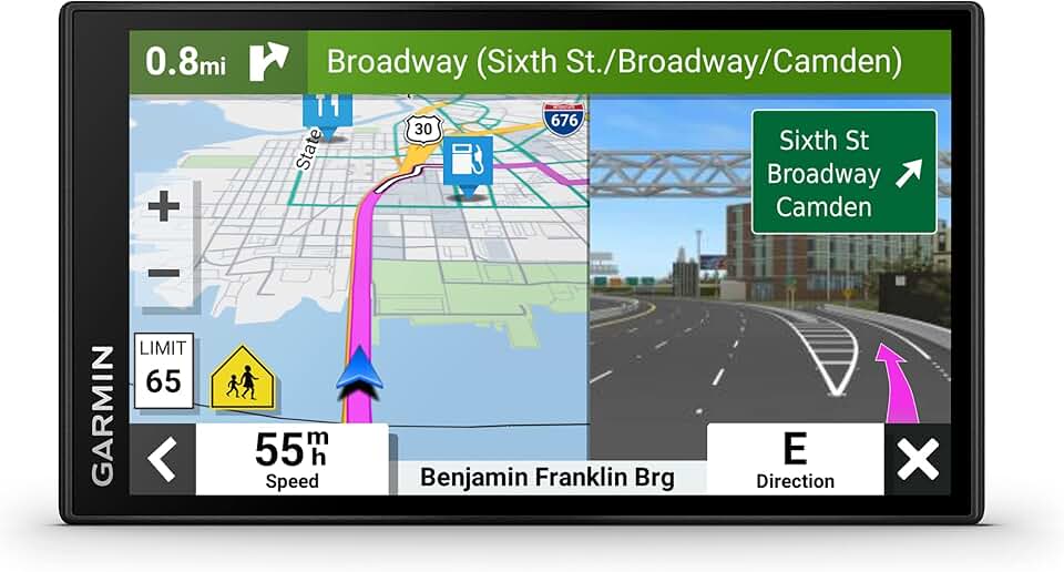 Garmin DriveSmart 66, navegador GPS para carro de 6 polegadas com mapas brilhantes e nítidos de alta resolução e Garmin Voice Assist