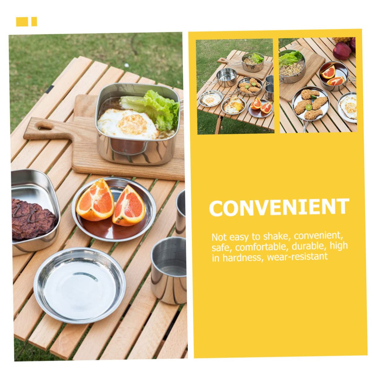 Happyyami Kit De Ollas Camping De Utensilios De Cocina para Acampar Acero Inoxidable Fácil De Limpiar