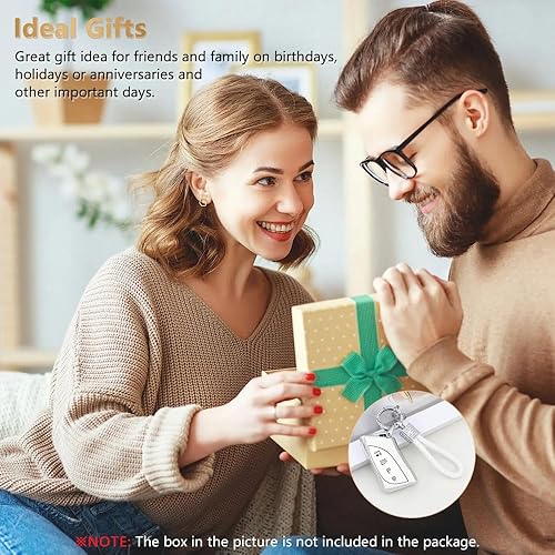 Miniatura 7 de PIFOOG Funda para llavero de TPU suave, funda para llaves de TPU para mujer, lindo llavero, cubiertas completas, protector blanco y plateado, borde