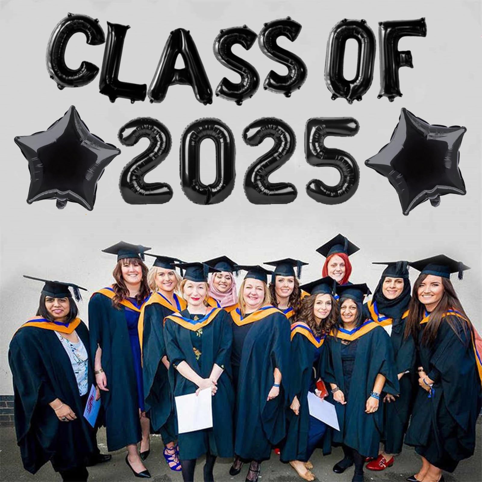 bng-bng Class of 2026 Balloons Banner,Graduation 2026 Foil Balloons 16inch,Class of 2026 Banner for 2026 Graduation Party Decorations Black Gold - Image 4