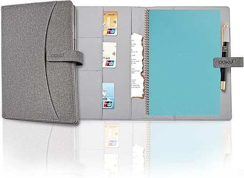 Miniatura 8 de Cubierta de cuaderno de viaje A5 OOKU compatible con Rocketbook Fusion tamaño ejecutivo, cuaderno inteligente reutilizable, planificador Panda,