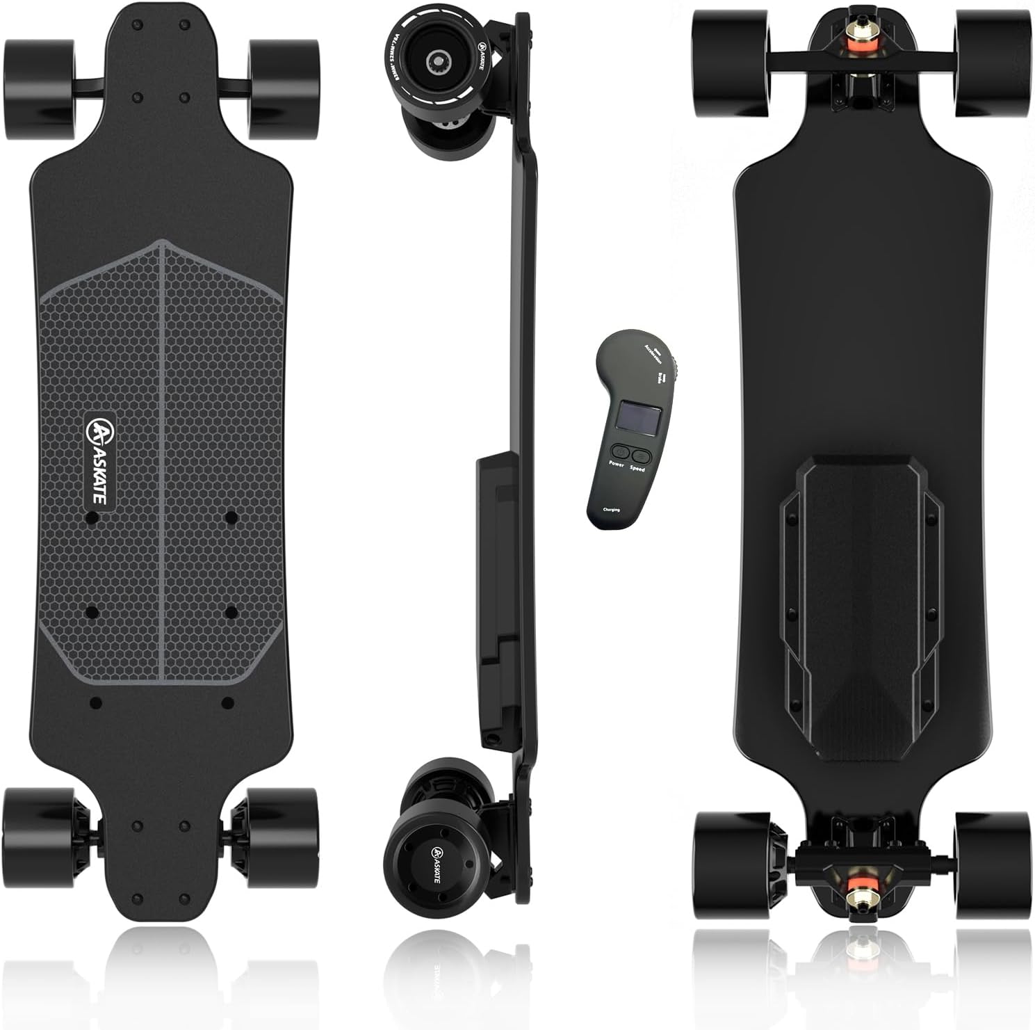 A1 Electric Skateboard with Remote, Rang Up to 17 Miles/24, 8 Ply Canadian Maple, Smooth Breaking, Suitable for Younger Beginners