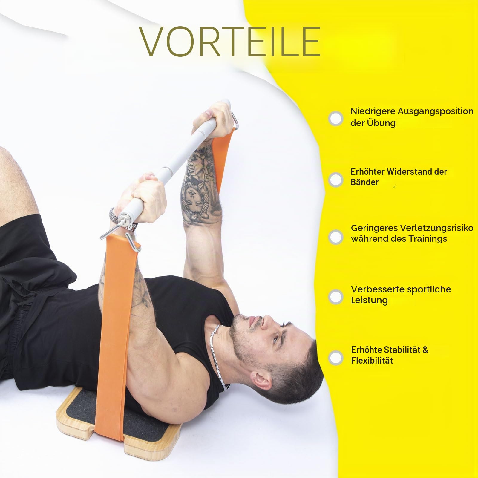 Widerstandsband-Workout-Fußplatte für Widerstandsband, Holz-Übungsplattform mit rutschfester Oberfläche für Widerstandsband-Training, Widerstandsband-Workout, Stretching und