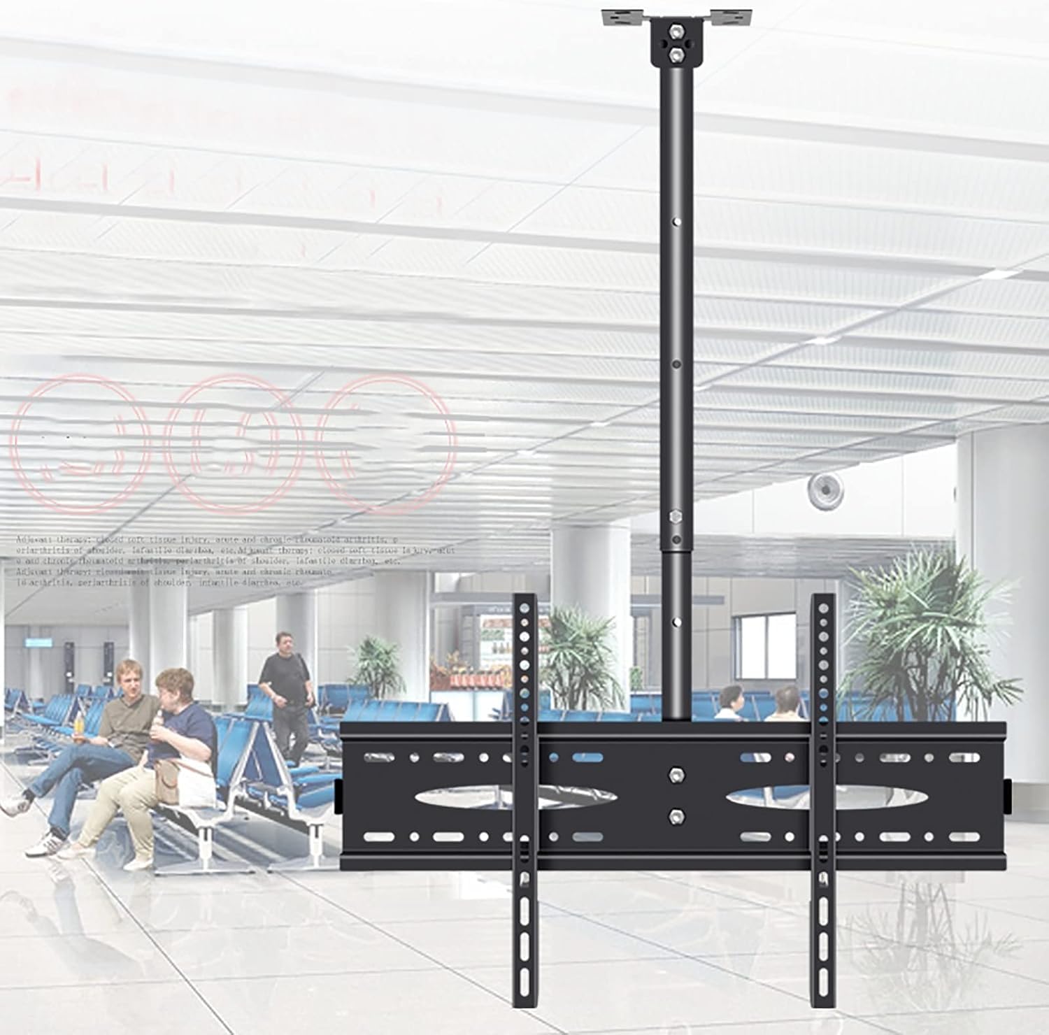 Support TV orientable et inclinable à 30° pour plafond réglable
