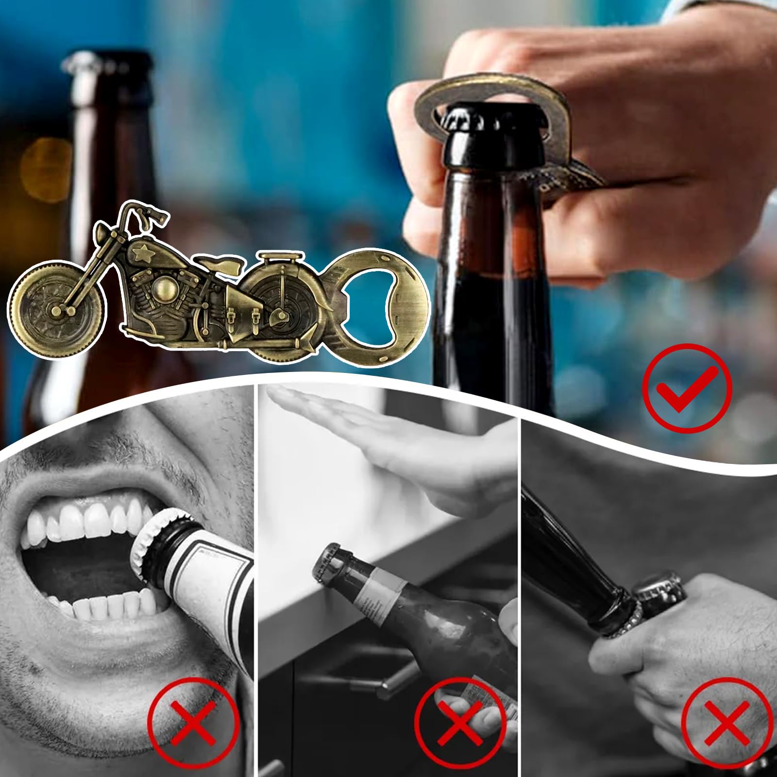 Regalo Motociclista: Calzini Divertenti E Apribottiglie Vintage – Set Completo Con Confezione Regalo - 2