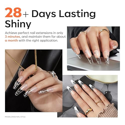 Miniatura 3 de Modelones Poligel, libre de hema, 2.0 fl oz, gel de extensión de polietileno transparente, fortalecedor de uñas, mejora el espesamiento, uso