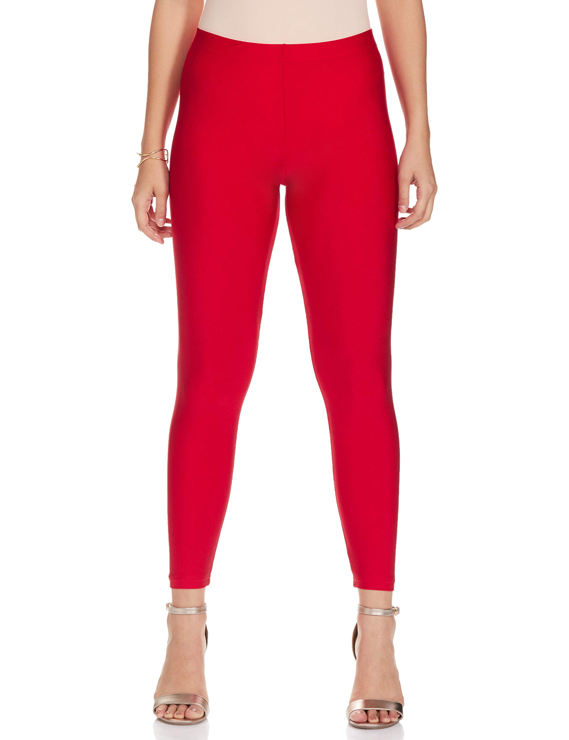 GO COLORSWomen's Mid Rise Shimmer Skinny Fit Leggings