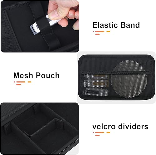 Vista 12 de BOVKE Funda rígida de viaje de poliuretano para MacBook Air Pro, adaptador de corriente Apple MagSafe 2 USB-C Charger, espacio adicional