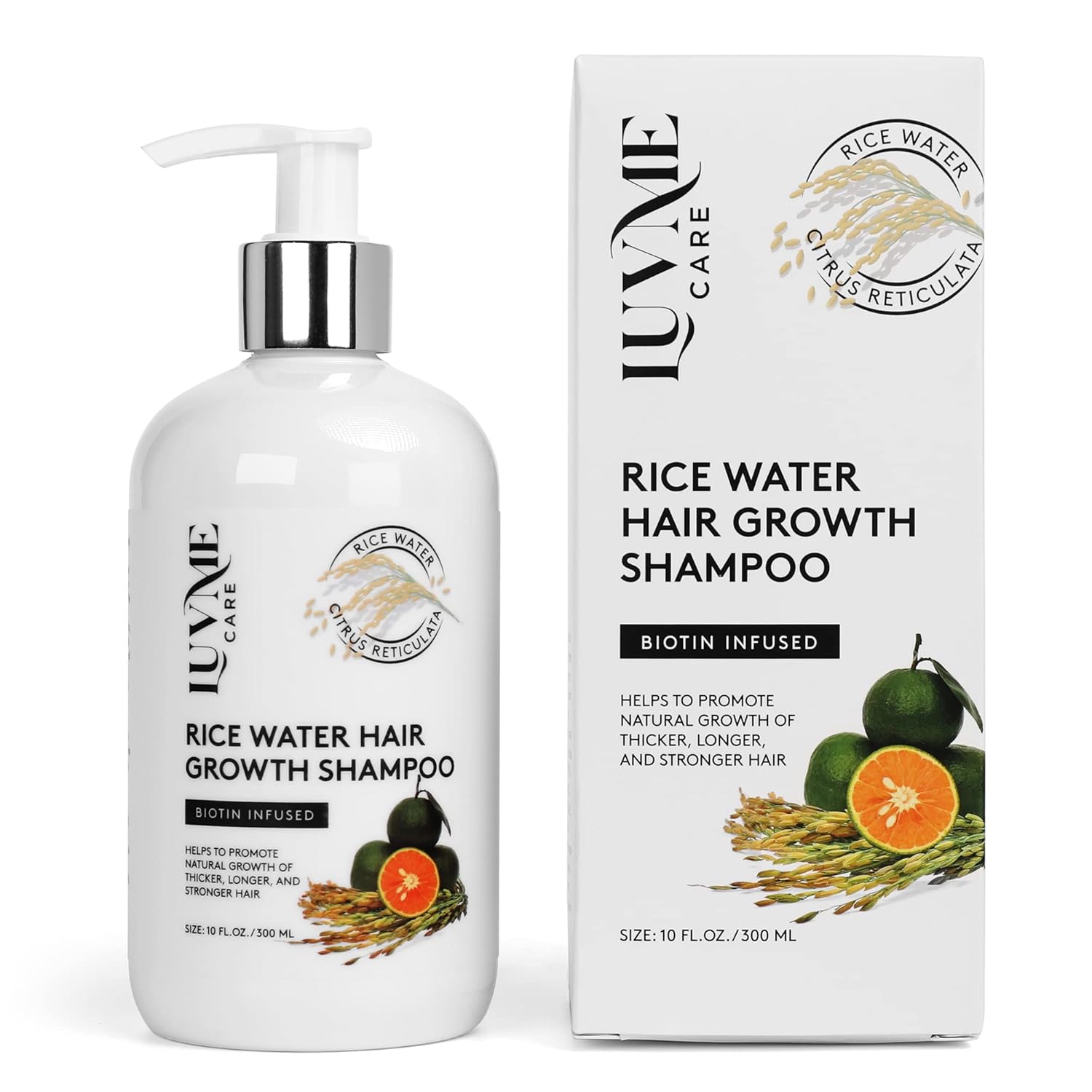 Luv Me Care Rice Water Hair Growth Shampoo With Biotin, Rice Water for Hair Growth- Hair Shampoo for Hair Growth for Thinning Hair and Hair Loss, All Hair Types, Men and Women 10 Fl Oz : Beauty & Personal Care