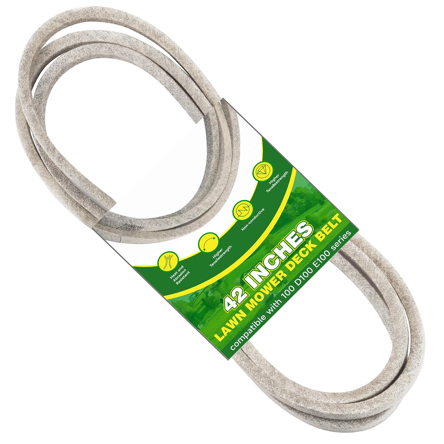 GX20072 42" Lawn Mower Deck Belt Compatible with John Deere D105 D105 D110 D130 E100 E110 E120 L100 L110 L118 L120 L130 LA100 LA115 LA110 S100 100 GY20570 Aramid Deck Belt, 1/2" X 104"
