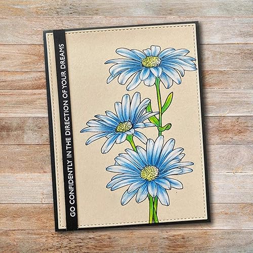 Miniatura 5 de Lottoy Juego de sellos y troqueles transparentes de silicona de manzanilla para hacer tarjetas, álbum de fotos en relieve para manualidades,