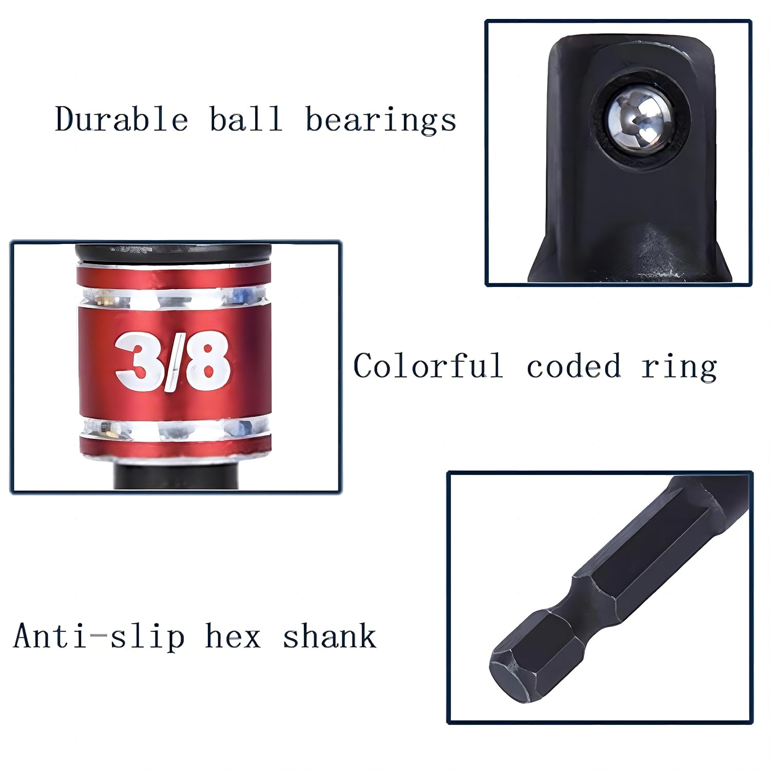 Impact Grade Driver Sockets Adapter Extension Set Drill Bit 3Pcs 1/4 3/8 1/2" Universal Socket Adapter Set and Right Angle Drill 105 Degree Right Angle Screwdriver Set Drill Hex Bit Socket Adapter